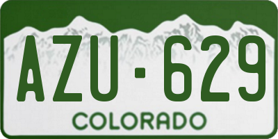 CO license plate AZU629