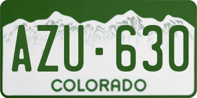 CO license plate AZU630