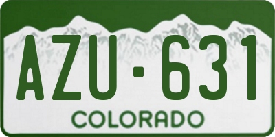 CO license plate AZU631