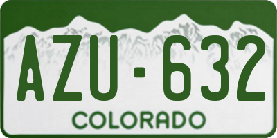 CO license plate AZU632