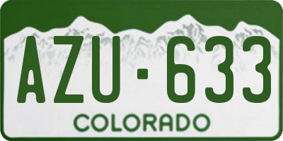 CO license plate AZU633