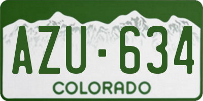 CO license plate AZU634