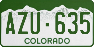 CO license plate AZU635