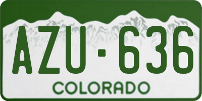 CO license plate AZU636