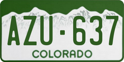 CO license plate AZU637