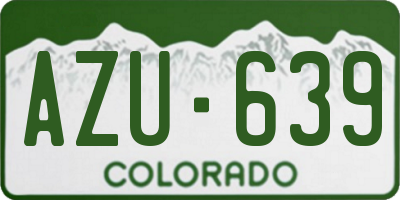 CO license plate AZU639