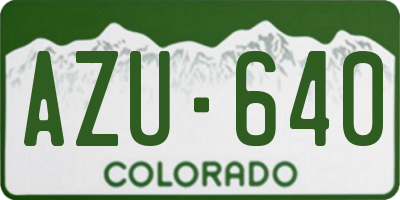 CO license plate AZU640