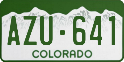 CO license plate AZU641