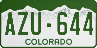 CO license plate AZU644