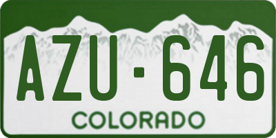 CO license plate AZU646