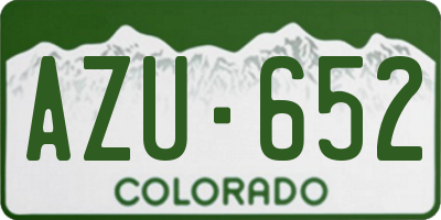 CO license plate AZU652