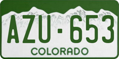 CO license plate AZU653