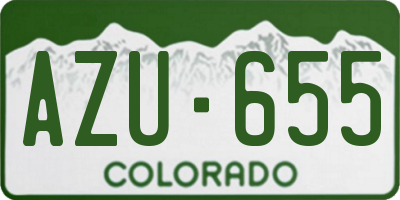 CO license plate AZU655