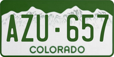 CO license plate AZU657