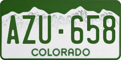 CO license plate AZU658