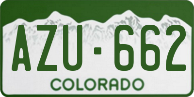 CO license plate AZU662