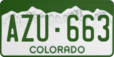 CO license plate AZU663