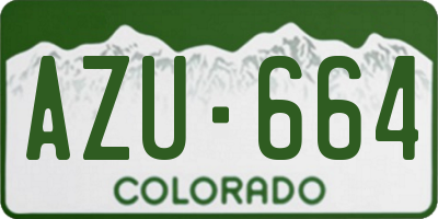 CO license plate AZU664