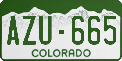 CO license plate AZU665