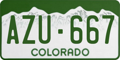 CO license plate AZU667