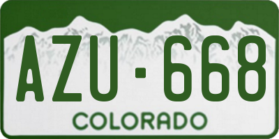 CO license plate AZU668