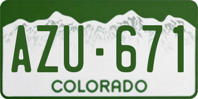 CO license plate AZU671