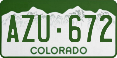 CO license plate AZU672