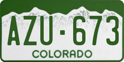 CO license plate AZU673