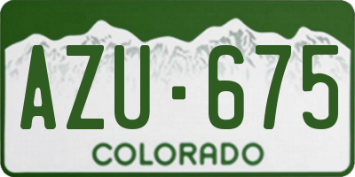 CO license plate AZU675