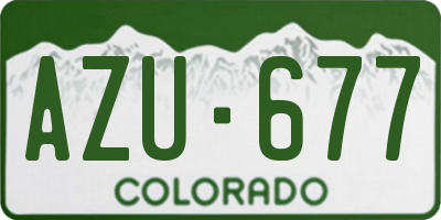 CO license plate AZU677