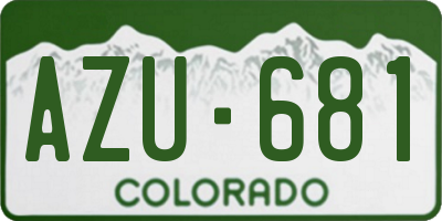 CO license plate AZU681