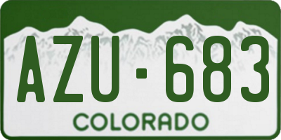 CO license plate AZU683