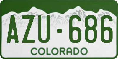 CO license plate AZU686