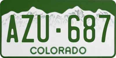 CO license plate AZU687