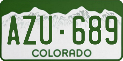 CO license plate AZU689