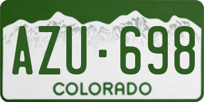 CO license plate AZU698