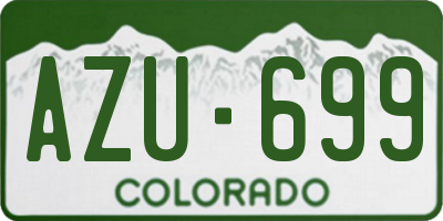 CO license plate AZU699