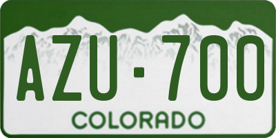 CO license plate AZU700