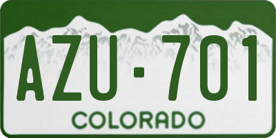 CO license plate AZU701