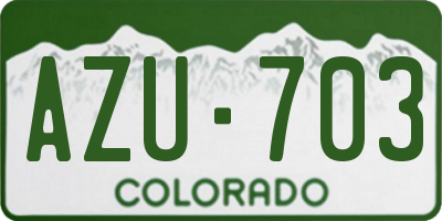 CO license plate AZU703