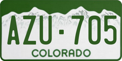 CO license plate AZU705