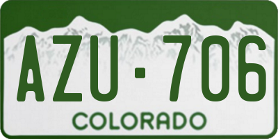 CO license plate AZU706