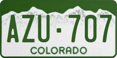 CO license plate AZU707