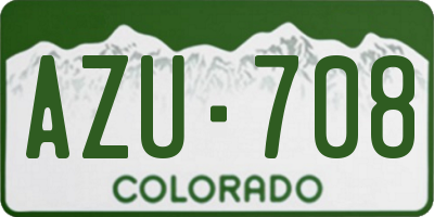 CO license plate AZU708