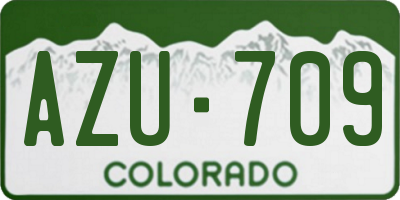 CO license plate AZU709