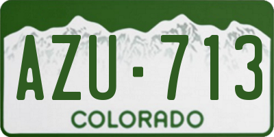 CO license plate AZU713