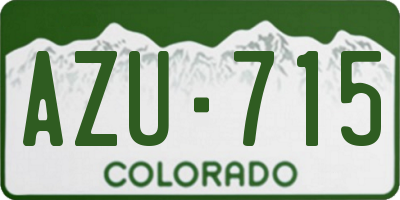 CO license plate AZU715