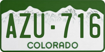 CO license plate AZU716