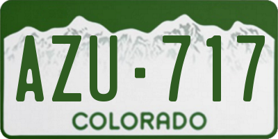 CO license plate AZU717