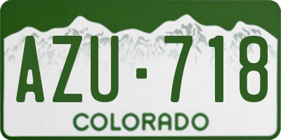 CO license plate AZU718